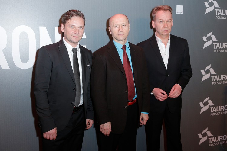 Krzysztof Pieczyński, Ireneusz Czop i Mirosław Baka na premierze filmu 'Jack Strong'