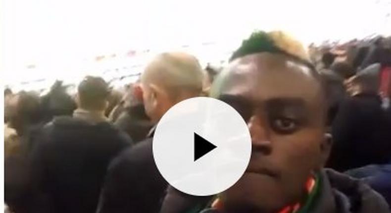 Kumawood actor Lil Win watched Manchester United's two all draw against Arsenal (Video)