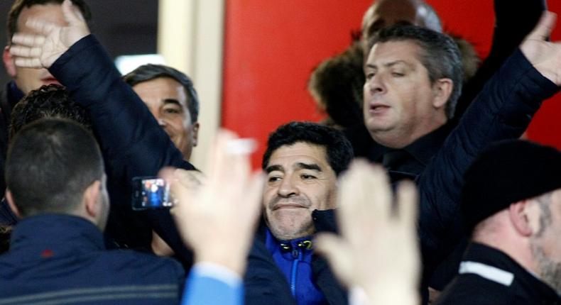 Diego Maradona received the applaus of Neapolitan fans when he visited the San Paolo Stadium  for an Italian Cup semi-final in 2014