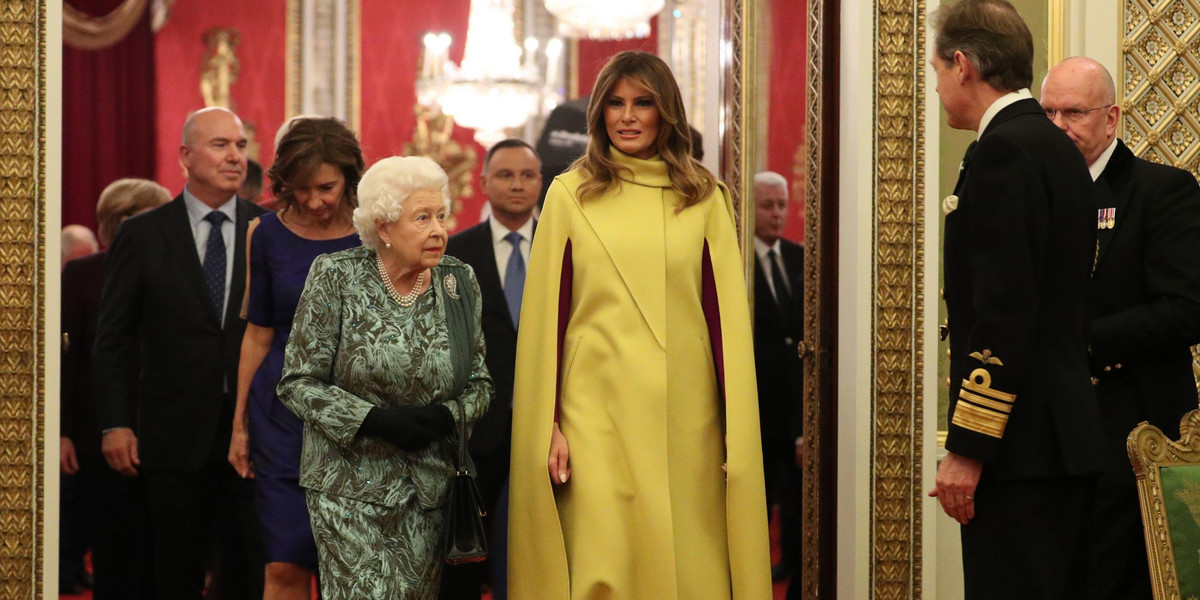 Melania Trump podczas spotkania u królowej Elżbiety II