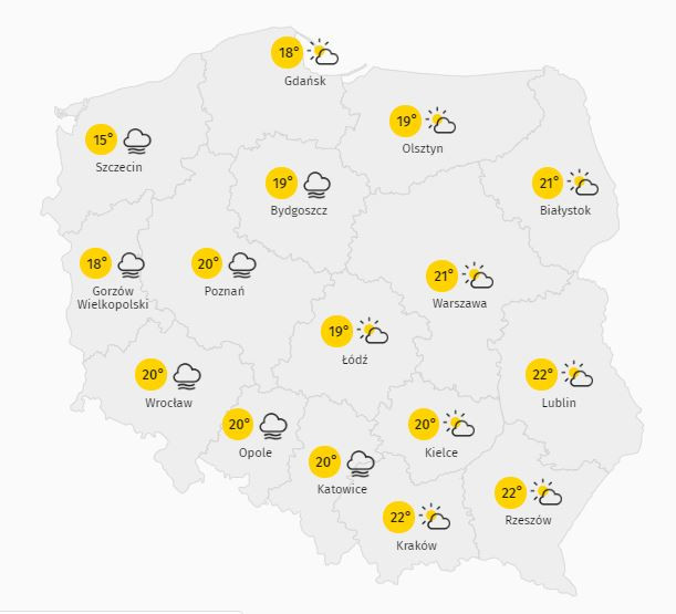 Pogoda na dziś - temperatura i zachmurzenie