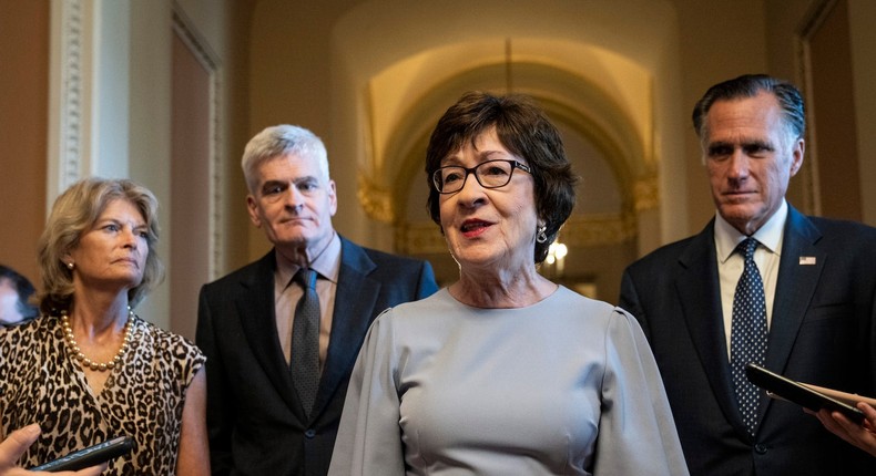 Sens. Lisa Murkowski, Bill Cassidy, Susan Collins, and Mitt Romney are among the Republican senators who haven't endorsed Trump.Drew Angerer/Getty Images