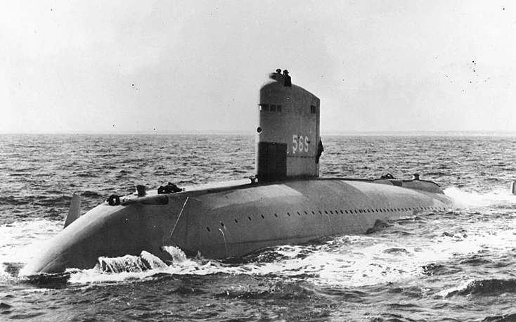 USS „Albacore” w oryginalnej konfiguracji w roku 1954