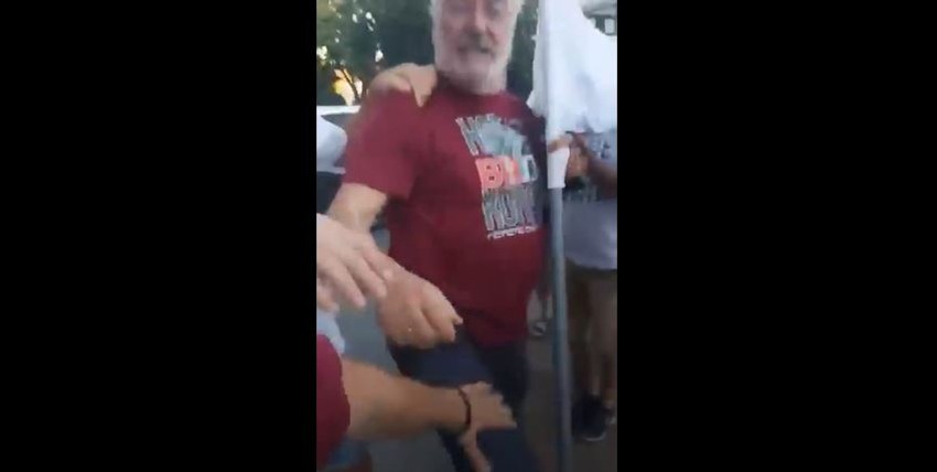 Branimir Nestorović na protestu