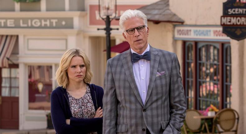 The Good Place stars Kristen Bell and Ted Danson.