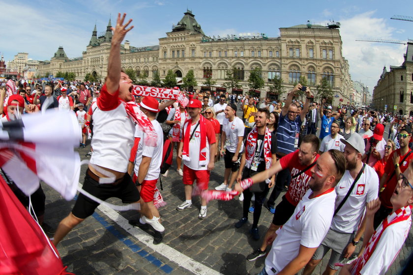 Mundial 2018 w Rosji: Plac Czerwony opanowany przez polskich kibiców