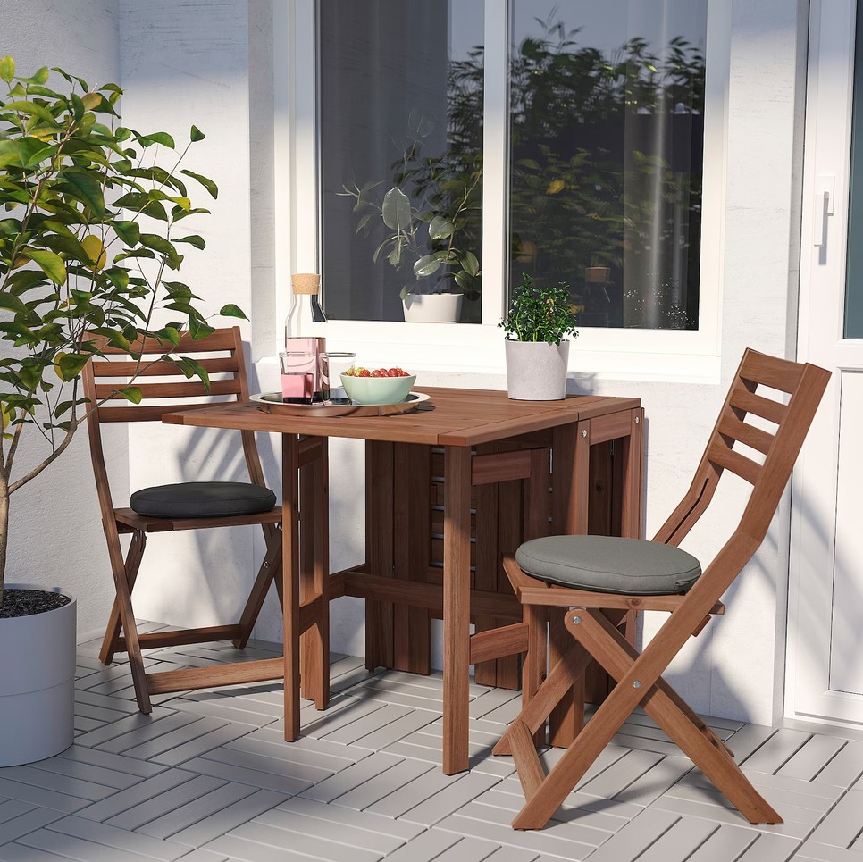 ÄPPLARÖ Lehajtható asztal, kültéri, barna pácolt – IKEA – 34.990 Ft