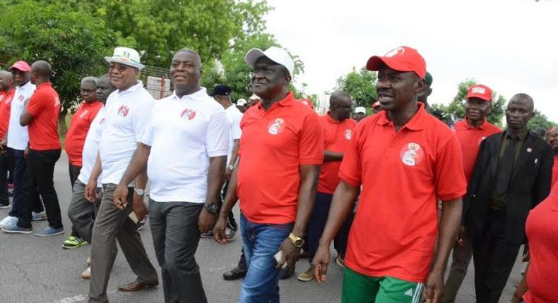 EFCC acting chairman, Ibrahim Magu leads march against corruption in Abuja(Pulse)