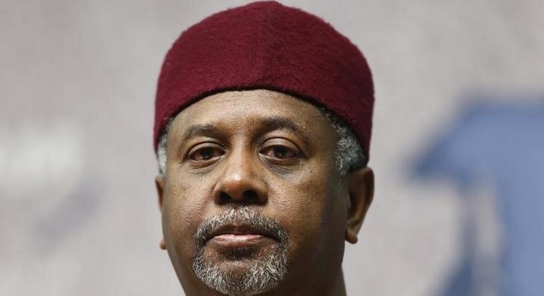 Mohammed Sambo Dasuki listens to a question after his address at Chatham House in London, January 22, 2015.   REUTERS/Andrew Winning