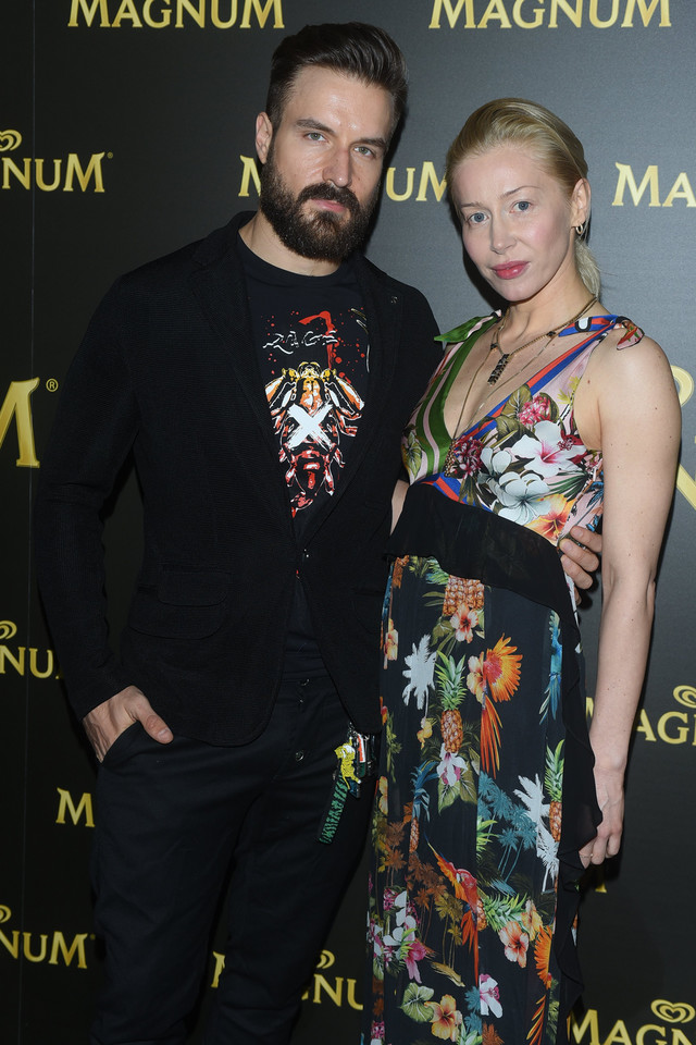 Katarzyna Warnke i Piotr Stramowski na imprezie Magnum