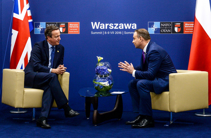 Prezydent RP Andrzej Duda oraz premier Wielkiej Brytanii David Cameron, PAP/Marcin Obara