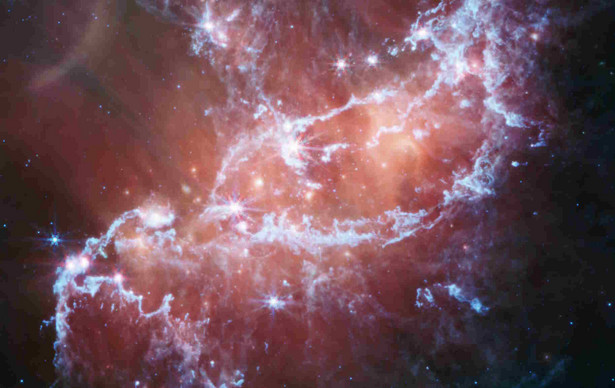 Teleskop Webba uwiecznił młode gwiazdy w sąsiedniej galaktyce