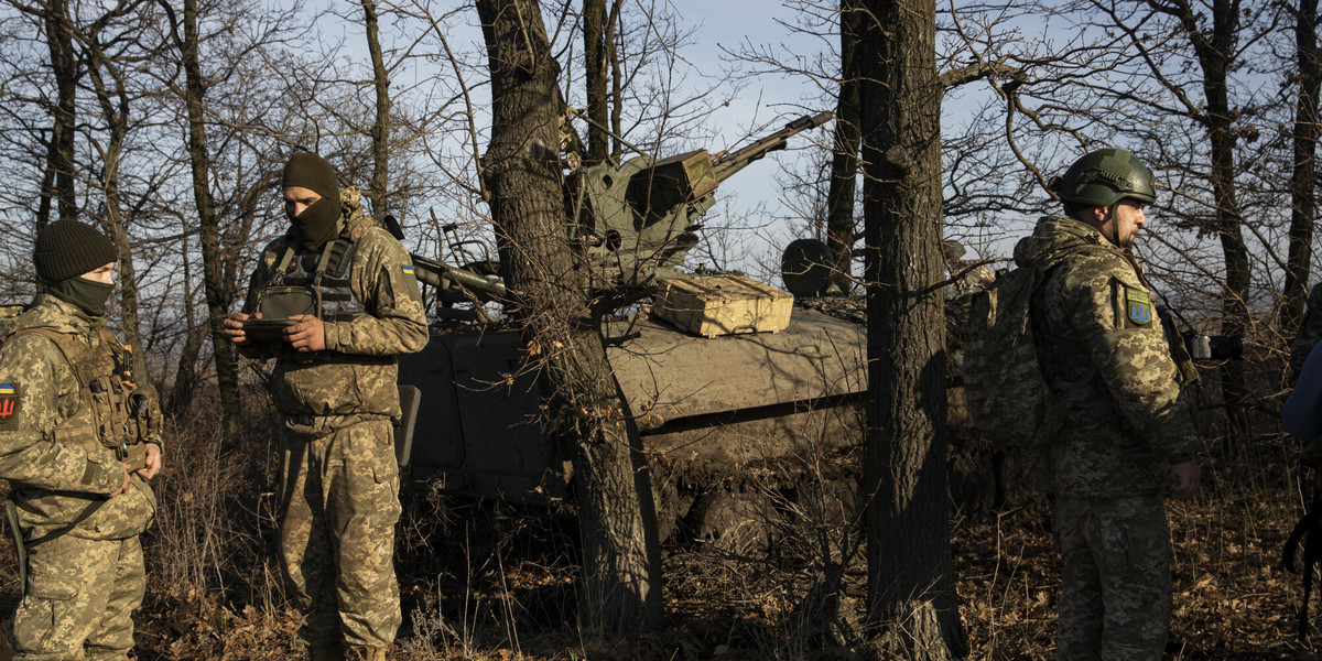 Ukraińscy żołnierze na wojnie