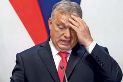 Viktor Orbán podczas konferencji prasowej, Budapeszt, 16 lutego 2024 r.