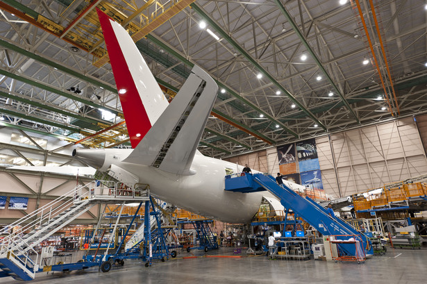 Zakłady Boeing Co. w Everett w stanie Washington; montaż samolotu 787 Dreamliner