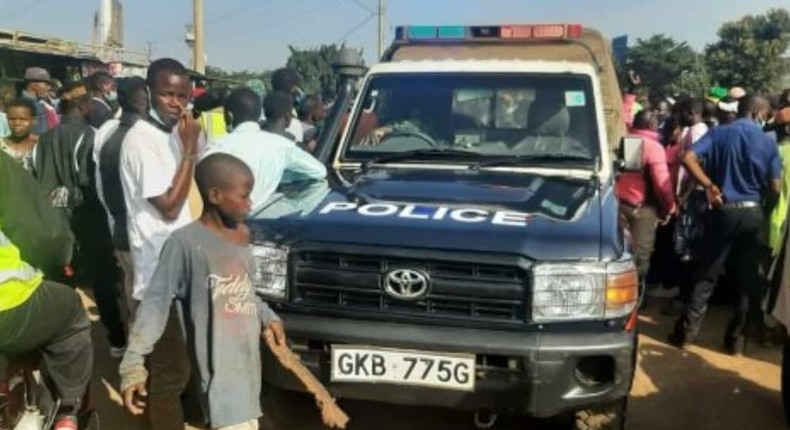 File image of a police vehicle at a crime scene