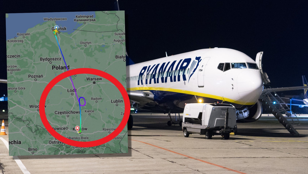 Nieplanowane lądowanie Ryanaira w Balicach