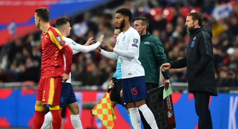 England defender Joe Gomez was booed when he came on against Montenegro