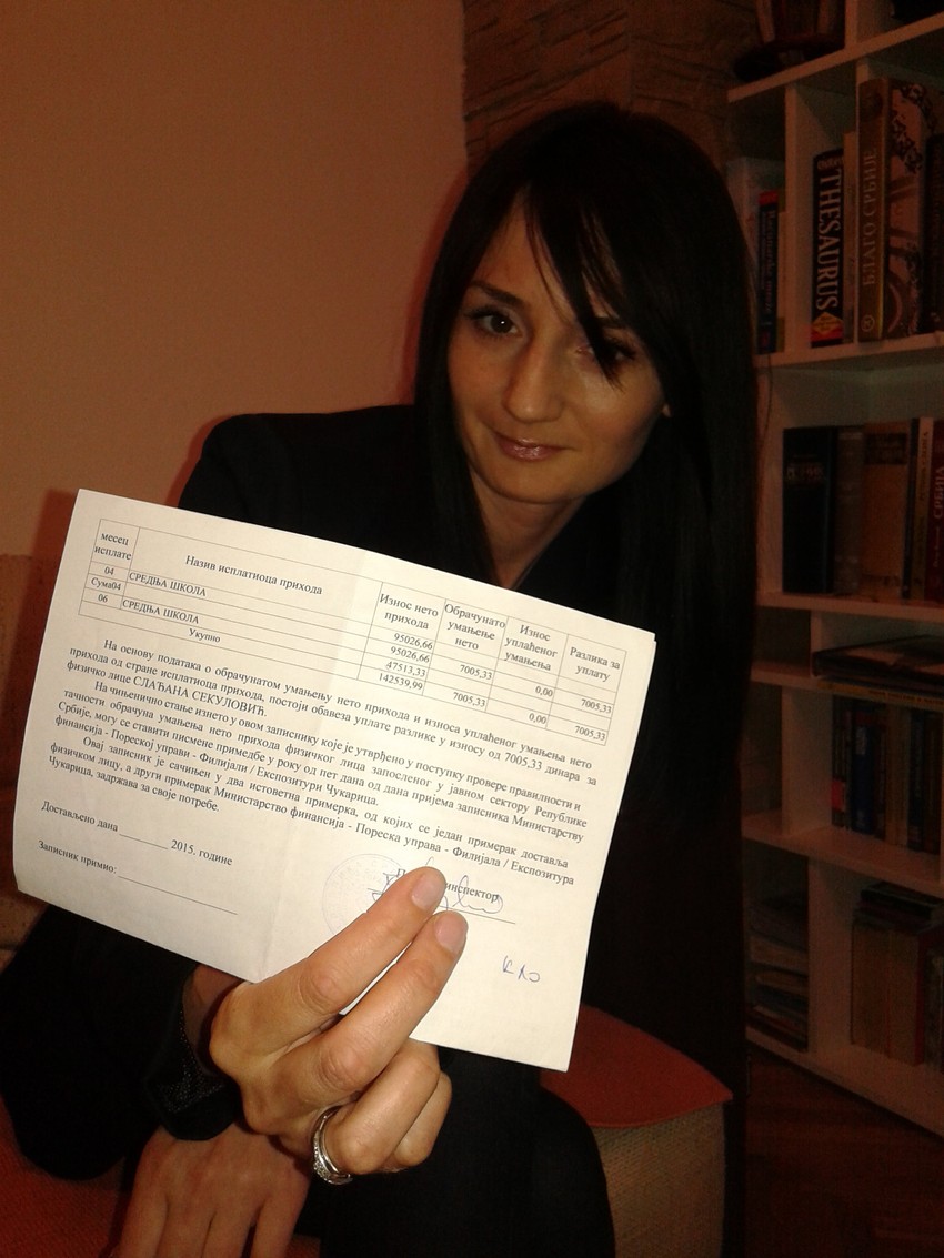 Na listi poreznika zbog neažurnosti države: Slađana Sekulović