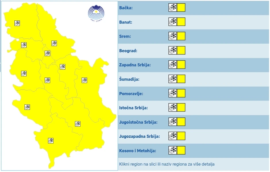 RHMZ meteoalarm za subotu