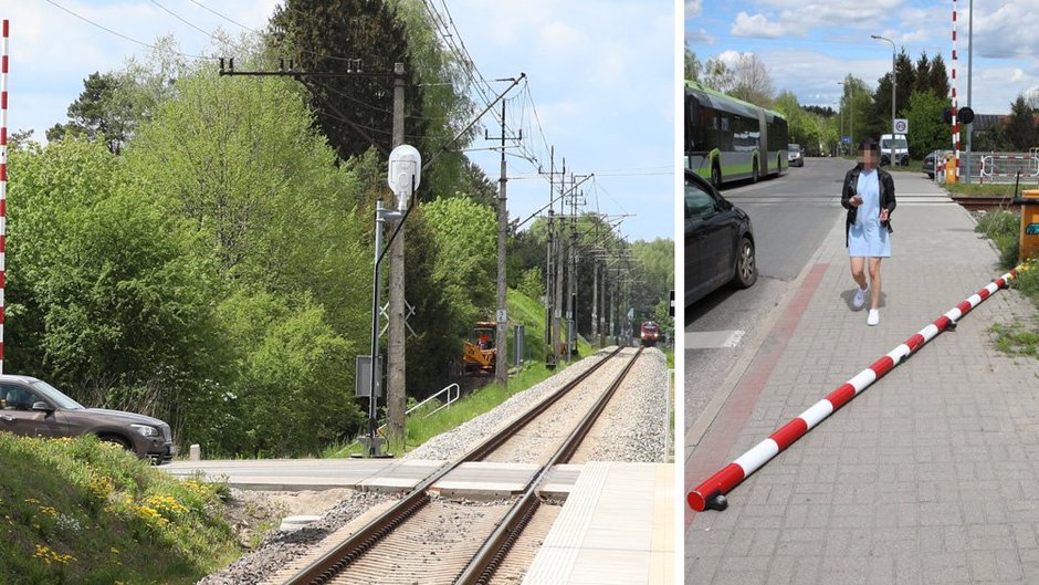 Groźne zdarzenie na przejeździe kolejowym w Olsztynie [ZDJĘCIA]