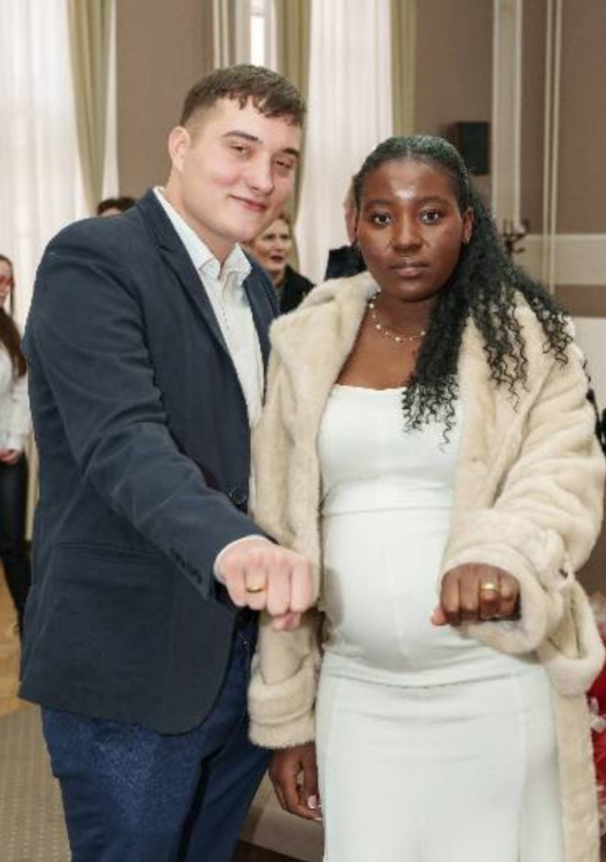 Nikola i Amise Sara Stanković na dan venčanja