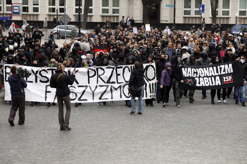 BIAŁYSTOK MANIFESTACJA ANTYFASZYSTOWSKA