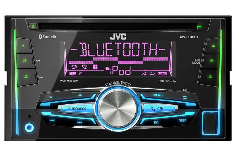 Topowe radio 2 DIN: JVC KW-R910BT. W komplecie Bluetooth wraz z przewodowym mikrofonem.