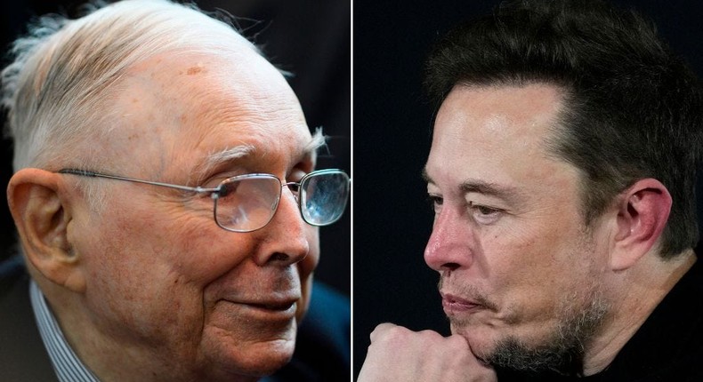 The late Charlie Munger (left) and Elon Musk (right).Johannes Eisele/AFP via Getty Images; Kirsty Wigglesworth/WPA Pool via Getty Images