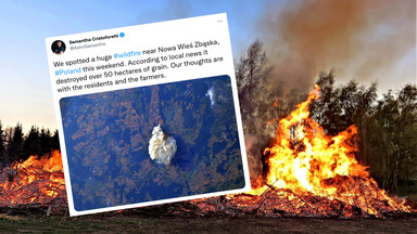 Ogromny pożar w Polsce widziany z kosmosu. Astronautka pokazała zdjęcie