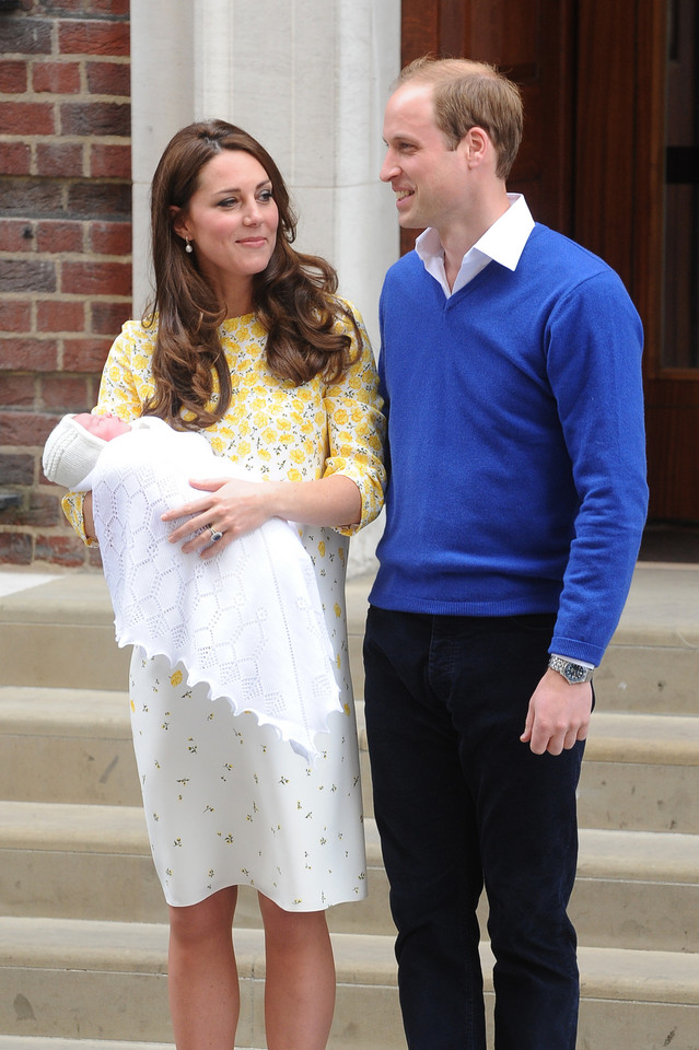 Księżna Kate i książę William, szpital św. Marii, 2015 r.
