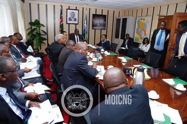CS Fred Matiang'i chairs a meeting with other CSs 