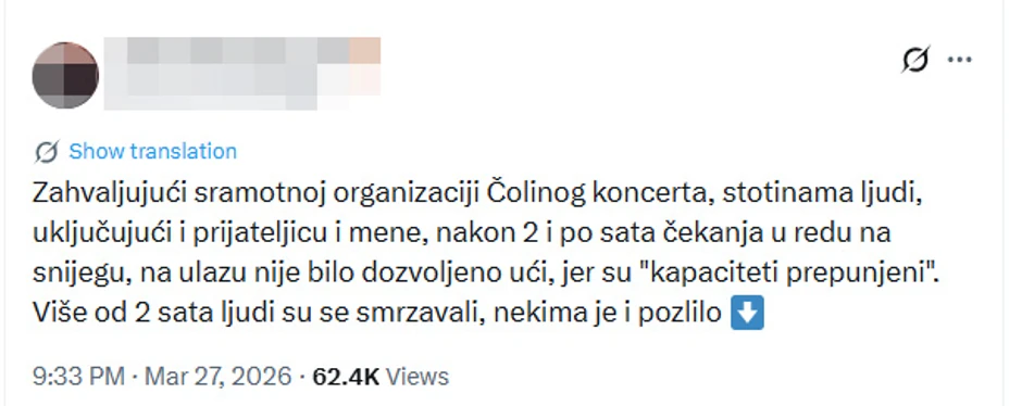 Komentari nakon Čolinog koncerta