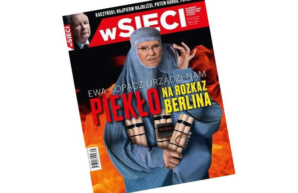 Ewa Kopacz w burce i z dynamitem. Kontrowersyjna okładka "wSieci"