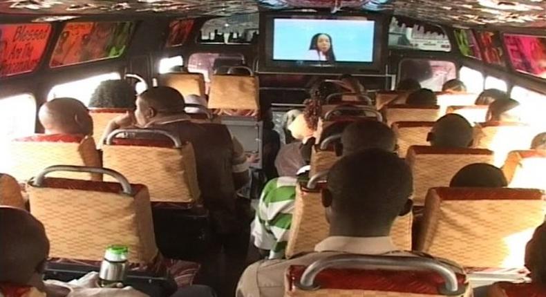 Passengers inside a matatu