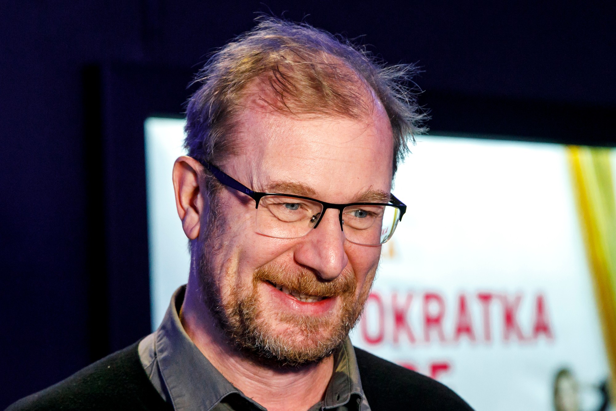 Novinárska projekcia komédie Aristokratka vo vare - herec Martin Pechlát.