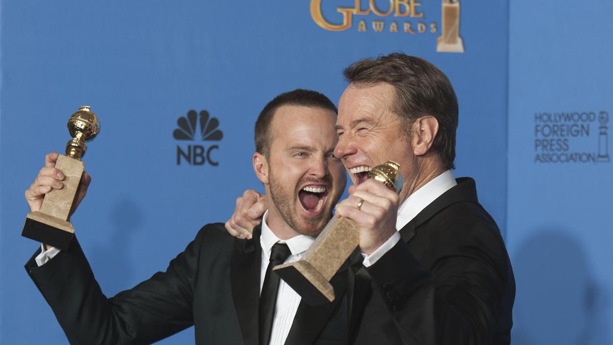 Aaron Paul i  Bryan Cranston, aktorzy z serialu Breaking Bad