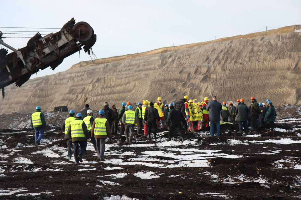 ROZTOKA ODKRYWKA WĘGIEL GREENPEACE PROTEST