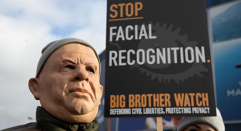 Facial recognition protest UK