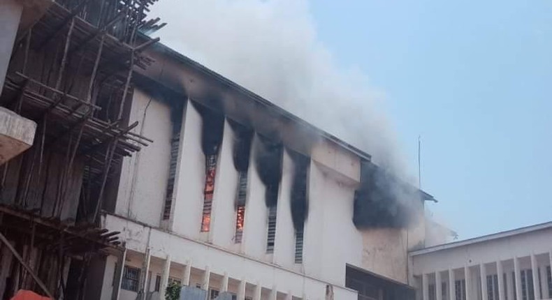 Portion of Kisii County Assembly when a fire broke out