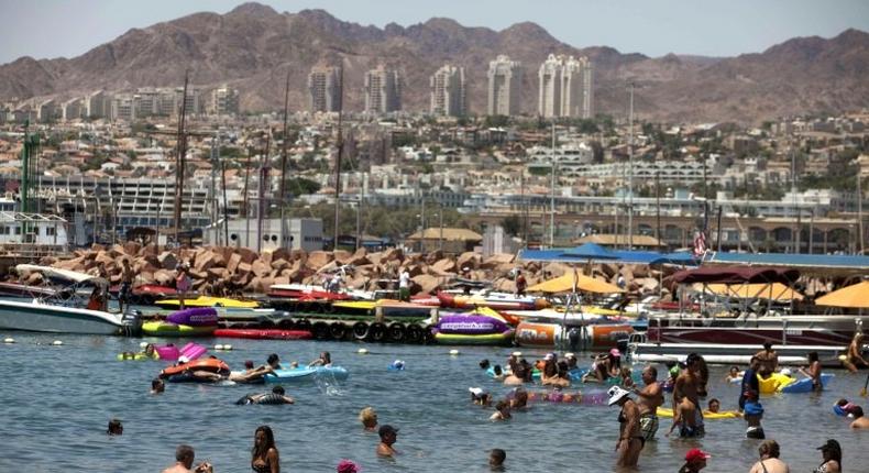 View of the Israeli Red Sea resort of Eilat in 2011