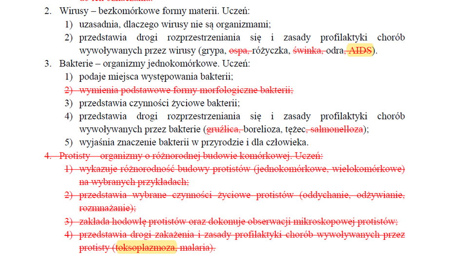 Zmiany w podstawie programowej z biologii