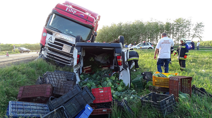 Halálos baleset történt Lakitelek közelében / Fotó: MTI Donka Ferenc