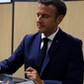 Prezydent Francji Emmanuel Macron podczas I tury wyborów parlamentarnych