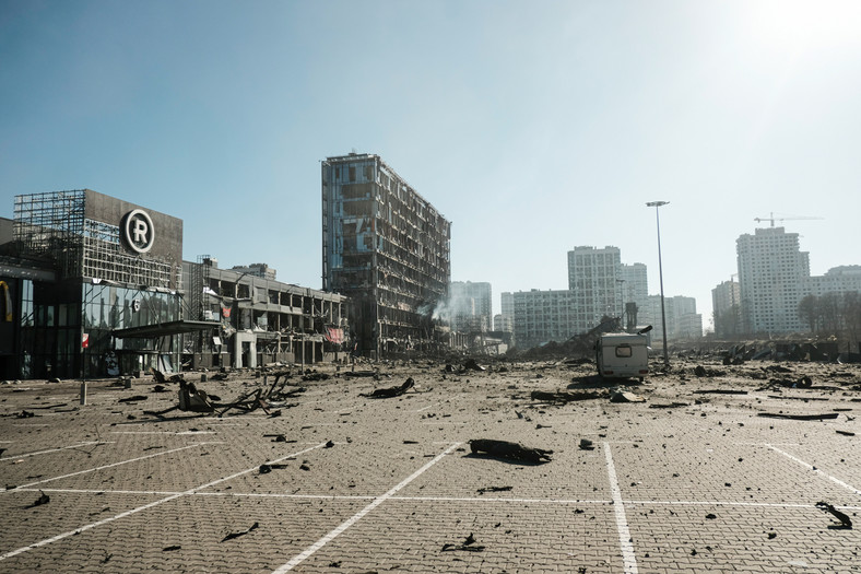Zniszczone centrum handlowe w Kijowie, 21 marca