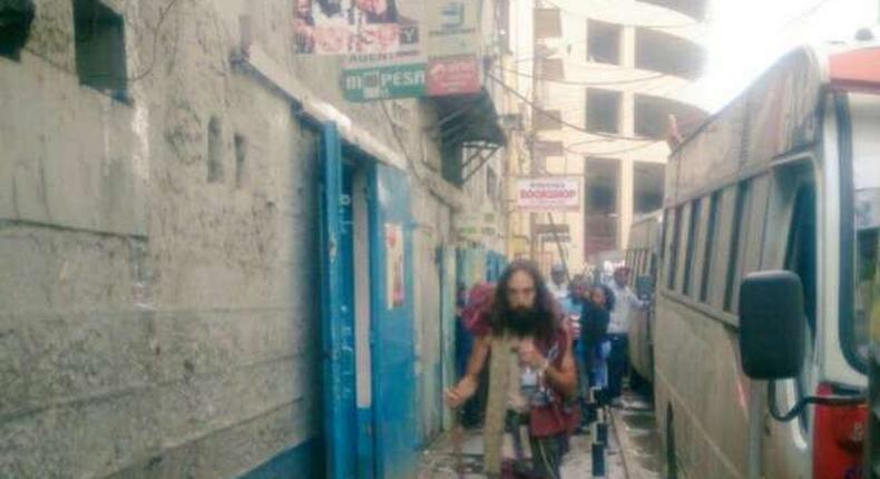 Jesus strolling in town