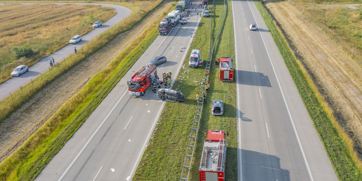 Groźny wypadek na A1 w kierunku Gdańska