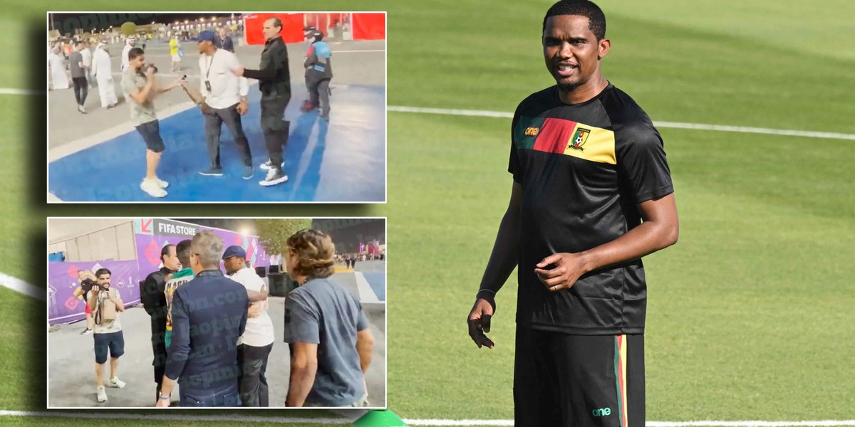 Samuel Eto'o wściekły ruszył za mężczyzną. 