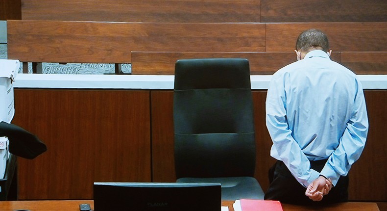 Darrell Brooks in court on Tuesday, one day before he was convicted of all charges.AP