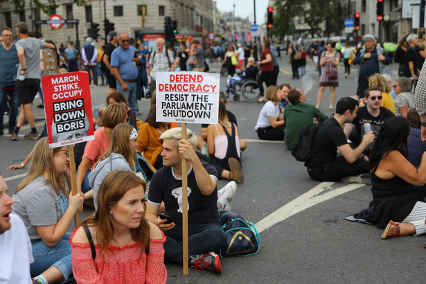 Protest w Londynie przeciwko zawieszeniu parlamentu